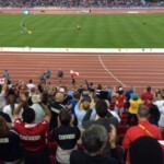 York Athletics Stadium - Track with Fans York Athletics Stadium - Track with Fans