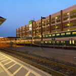 Oakville GO Station with Train at Night Oakville GO Station with Train at Night